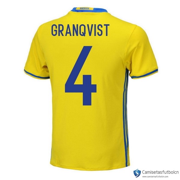 Camiseta Seleccion Sweden Primera equipo Granqvist 2018 Amarillo